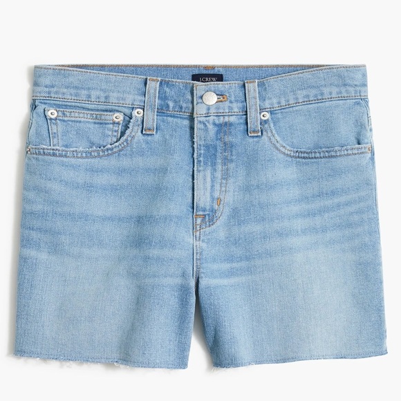 J. Crew Factory High Rise Denim Shorts Harbor Wash Light Size 28 U - Picture 1 of 8